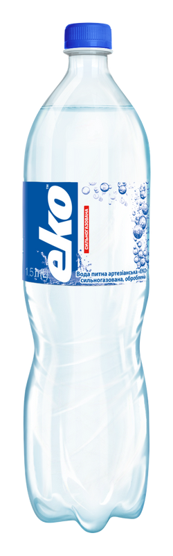 Вода питна артезіанська сильногазована ТМ "ЕКО" 1,5л